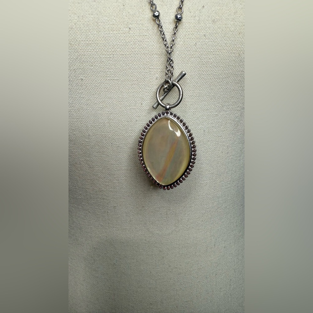 Lucky Brand Silver and Faux Turquoise Pendant Necklace - Picture 3 of 4